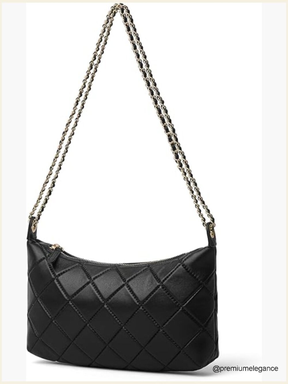 Small Lambskin Leather Quilted Shoulder Crossbody Hobo Purse Chain Bag